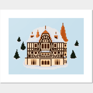 Villa Cassel Swiss Castle pixel art Posters and Art